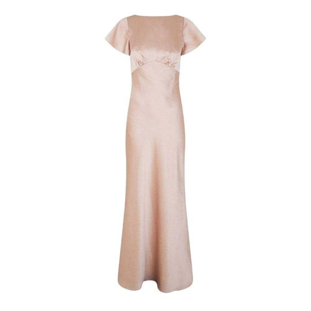 Jarlo Womens/Ladies Satin Empire Flutter Ballgown / Nude